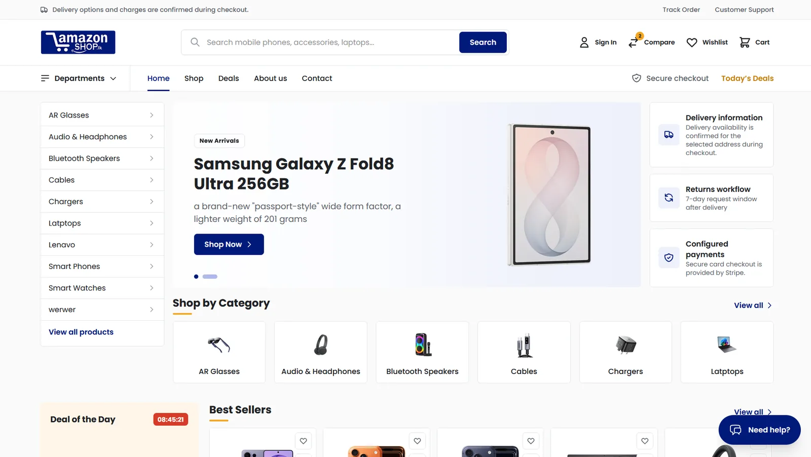 AmazonShopLK Ecommerce website project built by TwoStack