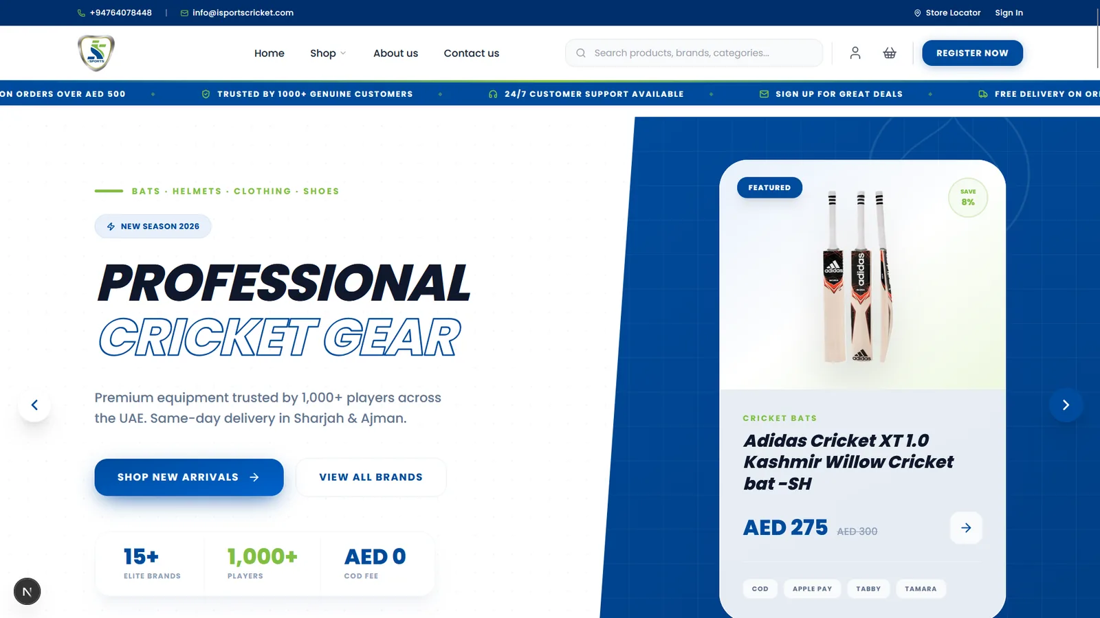 iSports Web application project built by TwoStack